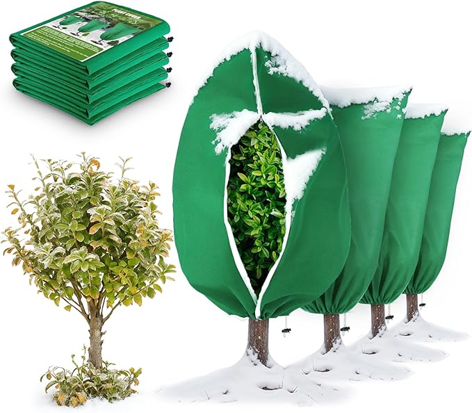 5Pcs Plant Frost Protection Covers 31.5x47.2 Inches – Reusable Breathable Freeze Blankets with