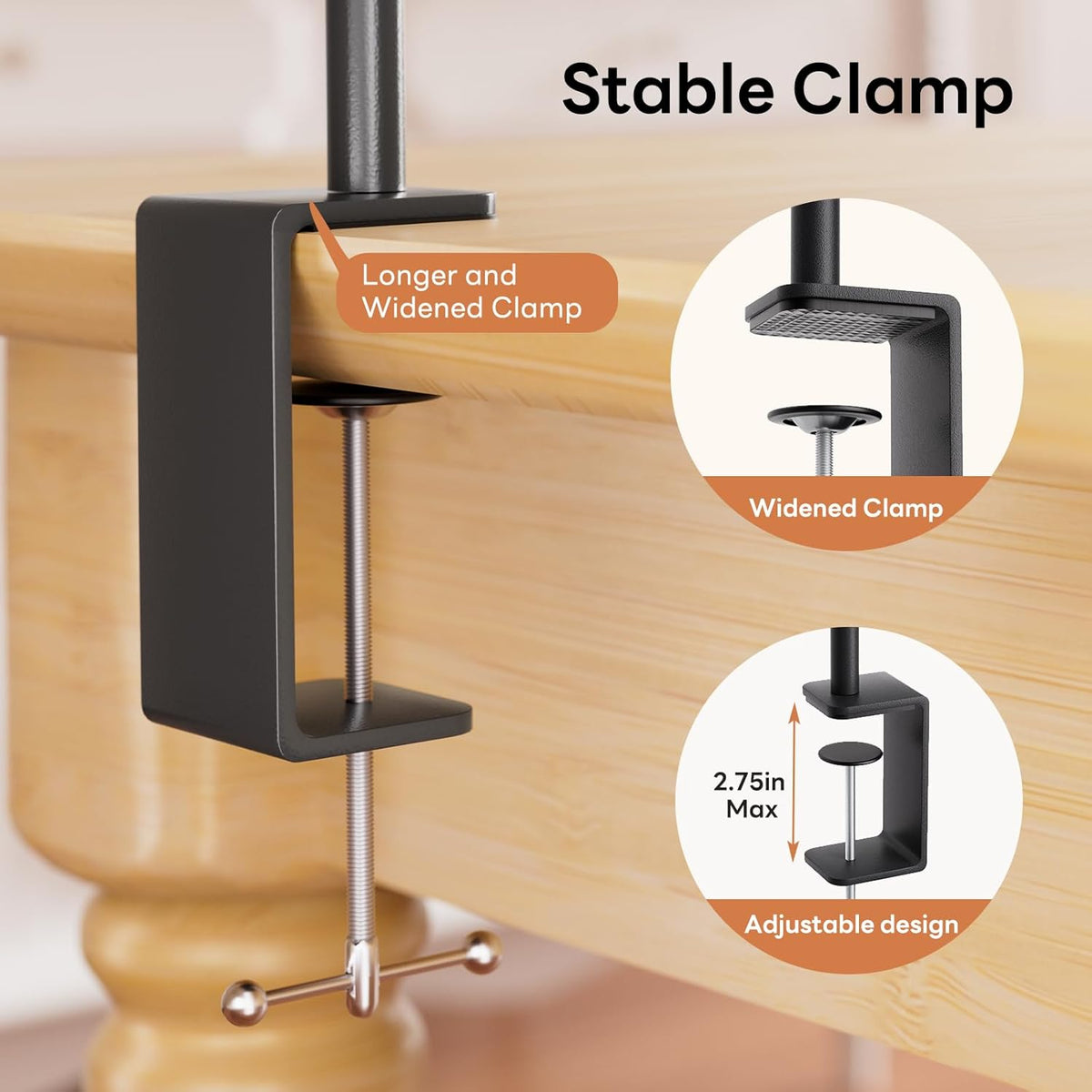 Over The Table Rod Stand with Clamps, Adjustable 32''-79'' Tall 32"-131" Length, Black Table Arch