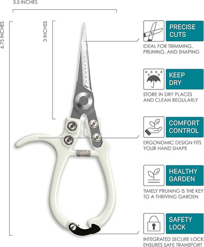 Plant Pruning Shears with Vegan Leather Sheath Garden Trimming Scissors with Belt Holster Bonsai