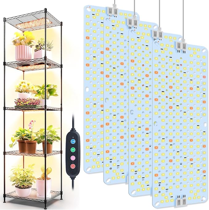 4Pack Panel Grow Lights for Indoor Plants, Seed Starting, Vegetables, Pot Plants, Bonsai with