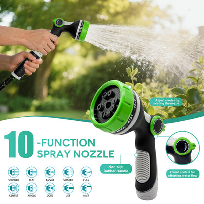 SOLMIO Lightweight Garden Hose,50ft Non Expandable Water Hose with Nozzle