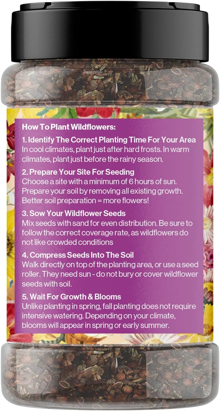 Mini Wildflower Seed Shaker - Bird & Butterfly Garden Seed Mix | 60,000+ Annual & Perennial Flower