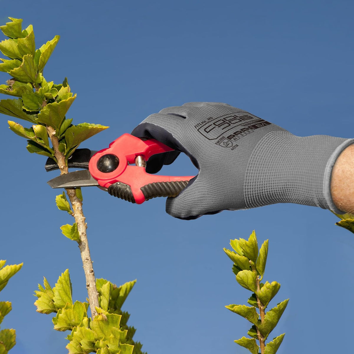 COOLJOB 10 Pairs Nitrile Dipped Safety Work Gloves with Grip, Non-slip Rubber Coated Bulk Garden
