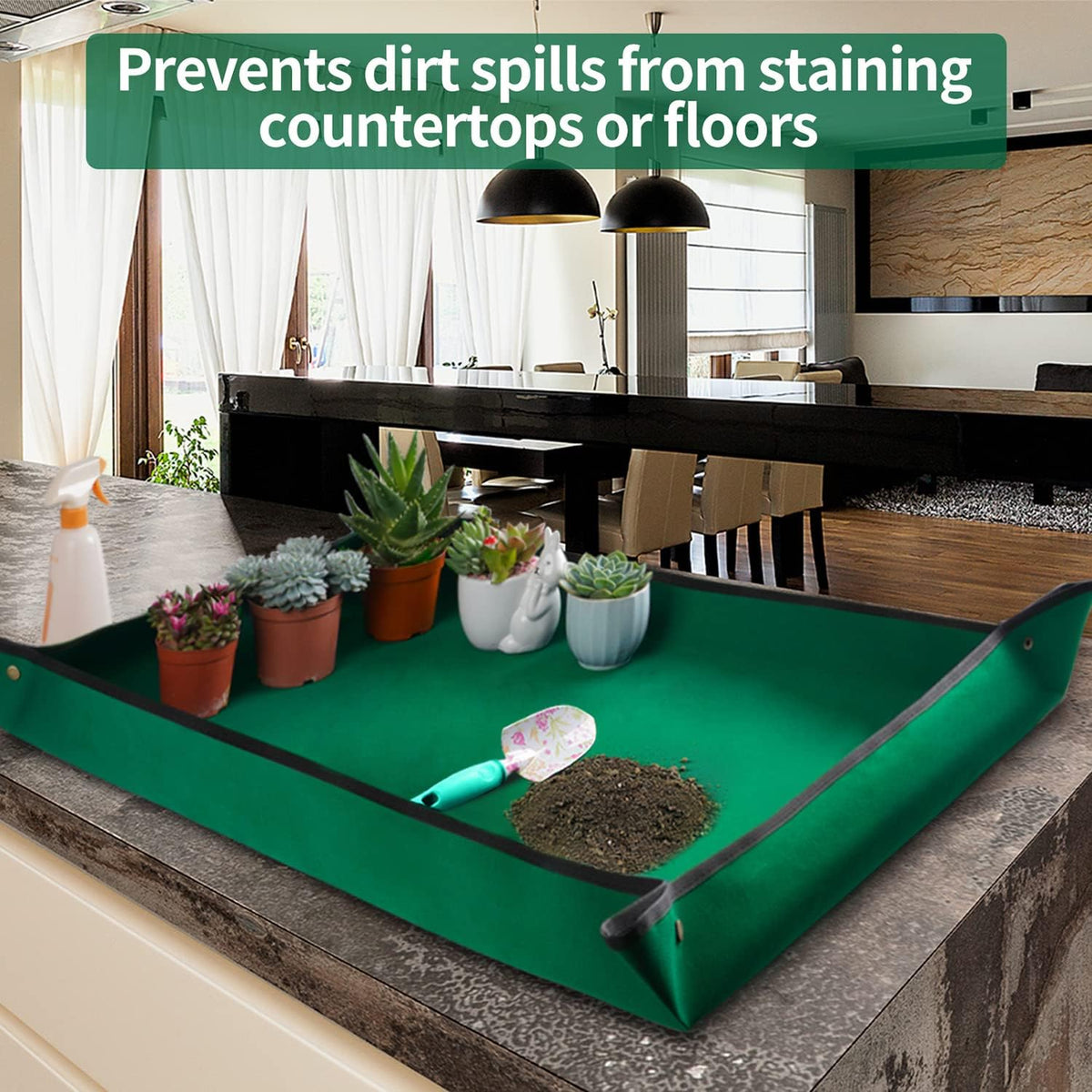 Extra Large Repotting Mat for House Plants Transplanting and Dirt Control Portable Potting Tray