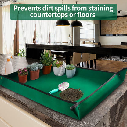 Extra Large Repotting Mat for House Plants Transplanting and Dirt Control Portable Potting Tray