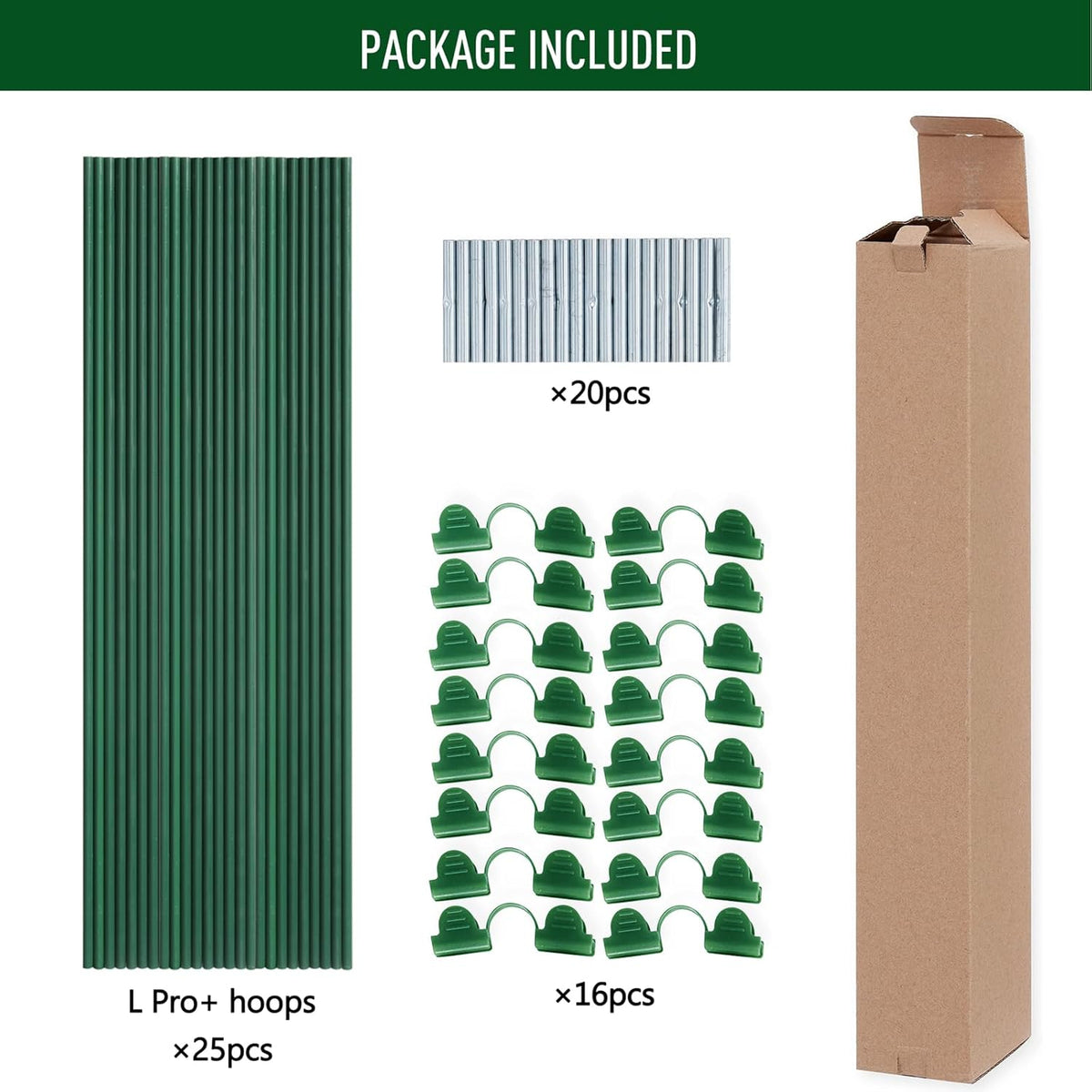 MAXPACE Greenhouse Hoops for DIY 2.7ft or Wider Grow Tunnel, Rust-Free Fiberglass Support Hoops