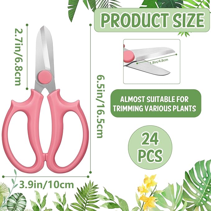 24 Pcs Flower Scissors Stainless Steel Floral Shears Floral Scissors for Fresh Flower Shears for