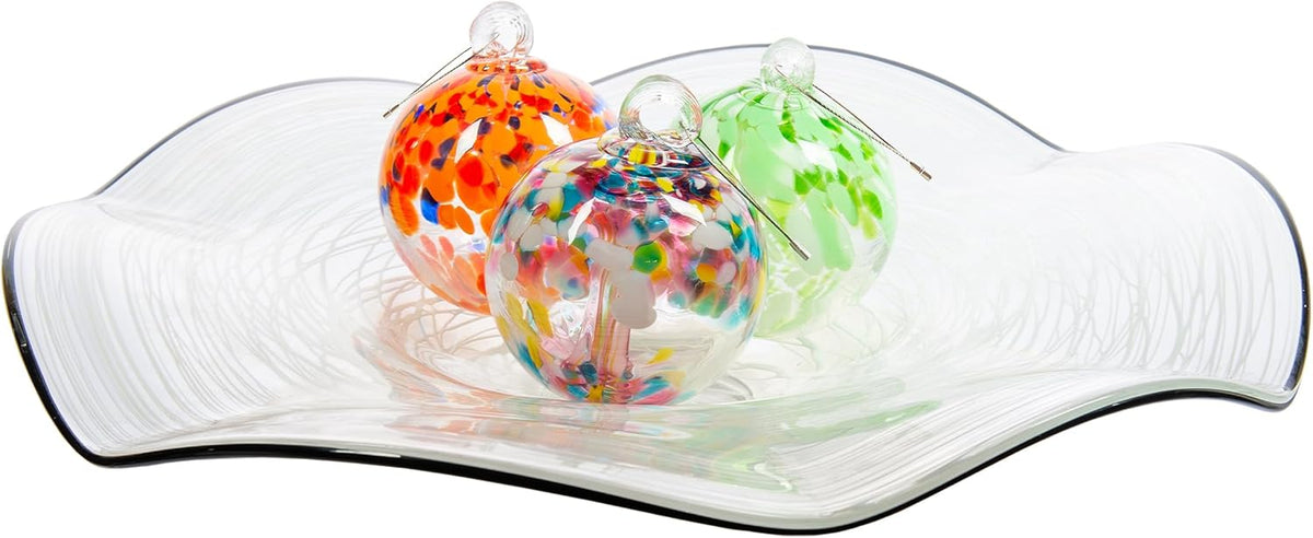 Dale Tiffany Hand Blown Glass, 4" Diameter Spring, Tree of Life Collection, Witch Globe Hanging