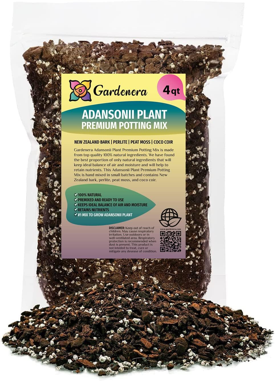 Gardenera Monstera Adansonii Advanced Potting Blend: Boost Aeration, Drainage & Nutrient Absorption