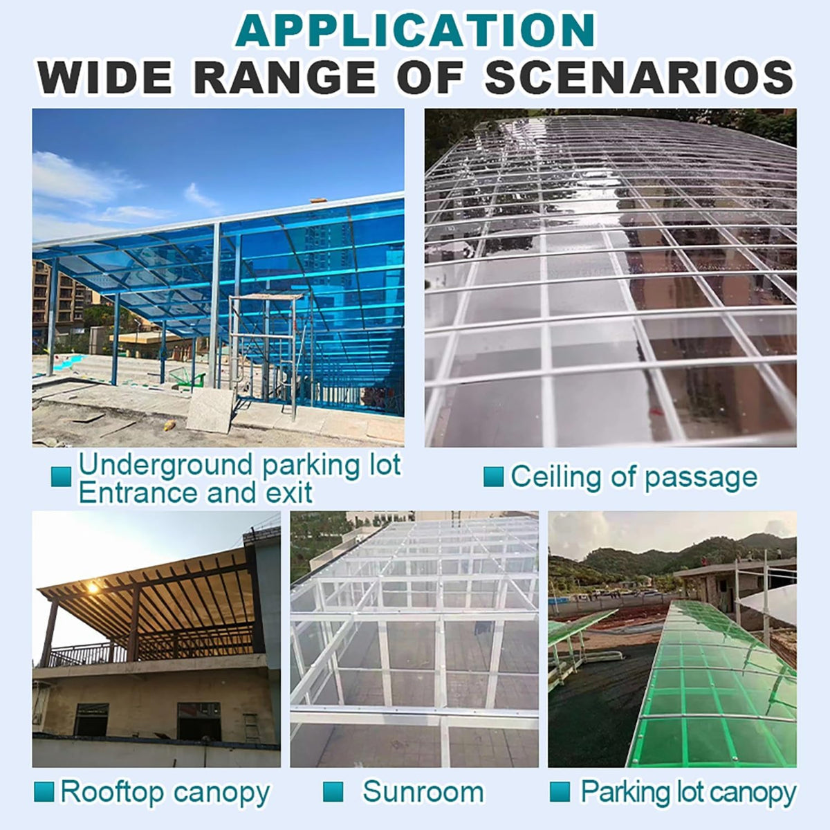 Daylighting Roof Panels Outdoor Sunshade Canopy Panels Greenhouse Panels Not Easy to Deform Easy to