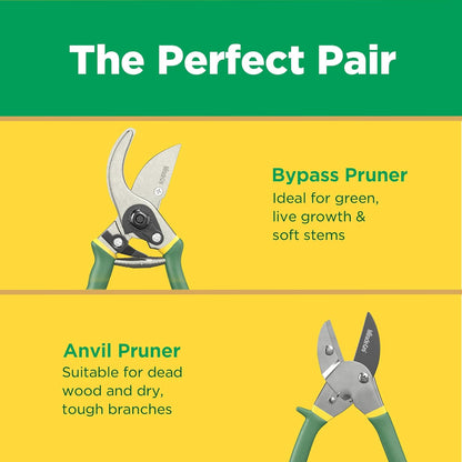 Miracle-Gro 2-Piece Pruning Shears Set – Includes 8 in. Bypass Pruner for Live Plants and 8 in.
