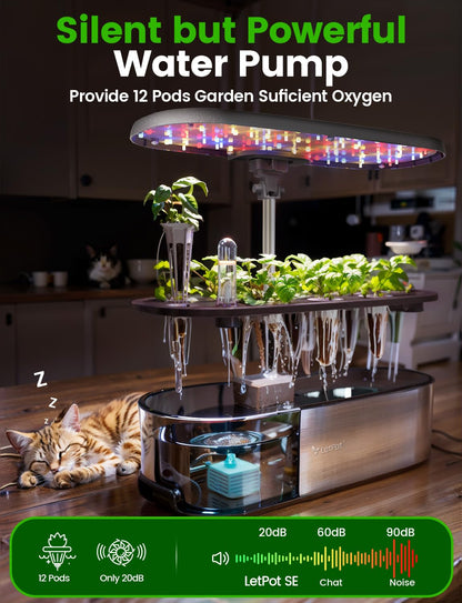 LETPOT LPH-SE Hydroponics Growing System, 12 Pods Smart Herb Garden Kit Indoor, Indoor Garden, APP