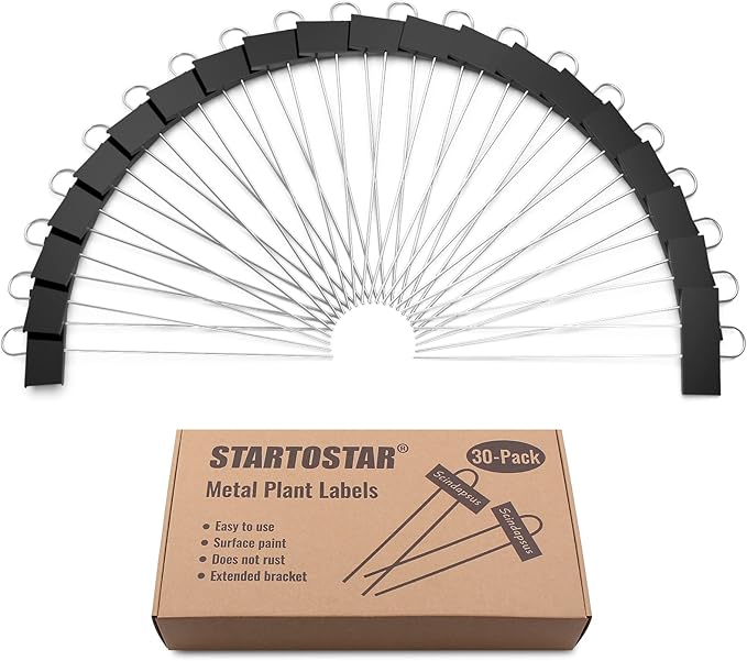 STARTOSTAR 30-Pack Metal Plant Labels Weatherproof Garden Markers,Height 10.6'', Label Area 3.5''X