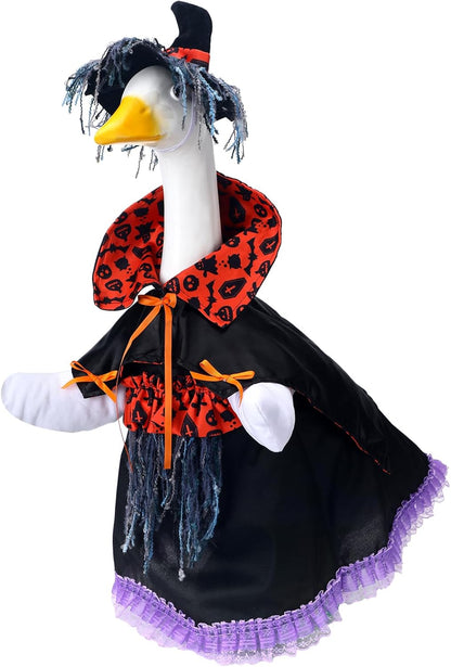 Halloween Goose Outfit Witch Goose Clothes for 23" High Cement or Plastic Lawn Clothing Porch