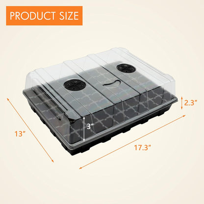Gardzen Seed Starter Tray, 5 Pack Smiling Face Plant Germination Trays with Total 350-Cell, Seed