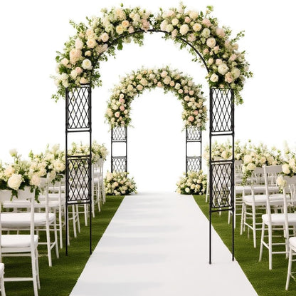 Metal Garden Arbor, 86.6" x 47" Arch Trellis for Climbing Plants, Weather-Resistant Decorative