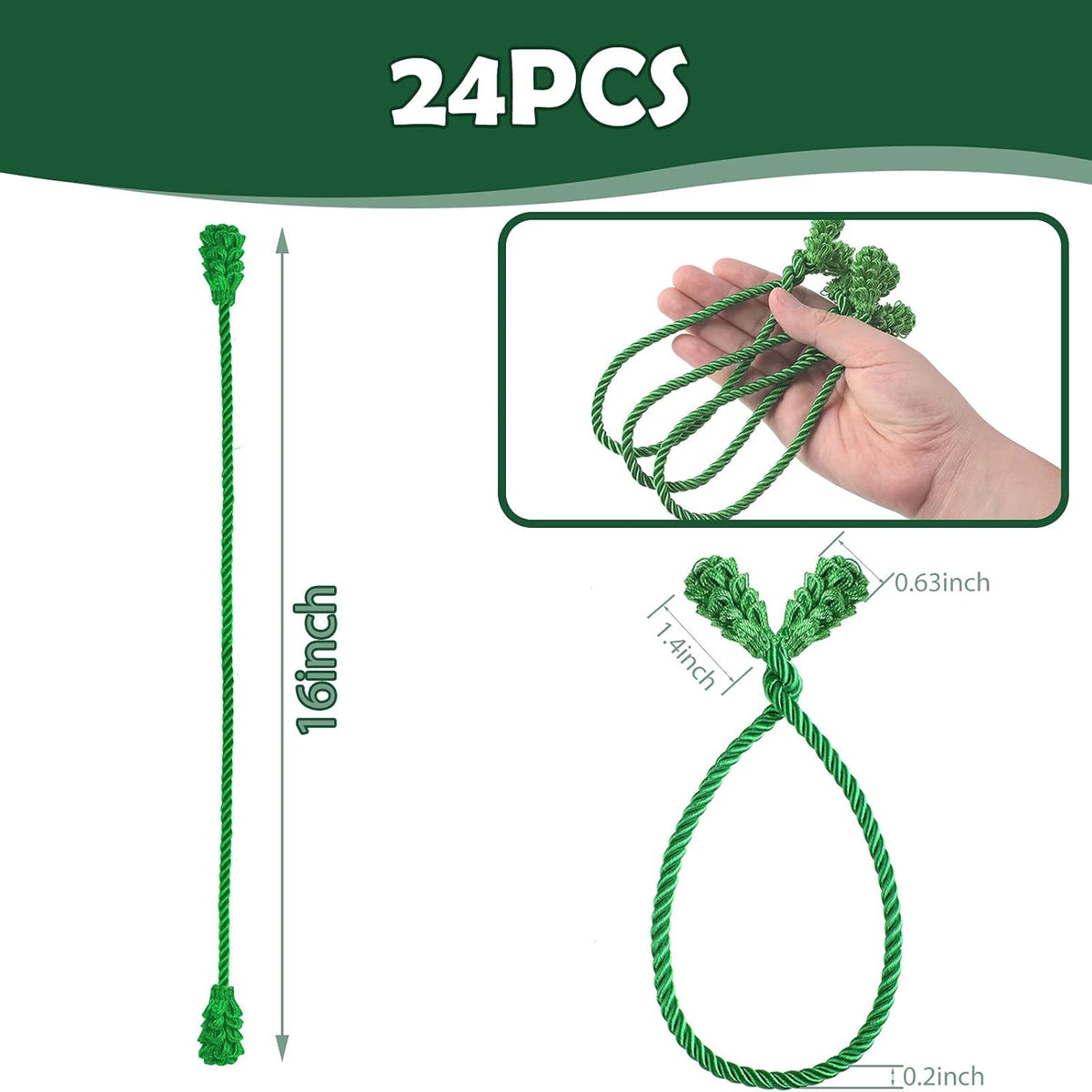 Shappy 24 Pieces Christmas Garland Banister Ties Christmas Decorative Reusable and Flexible Twist