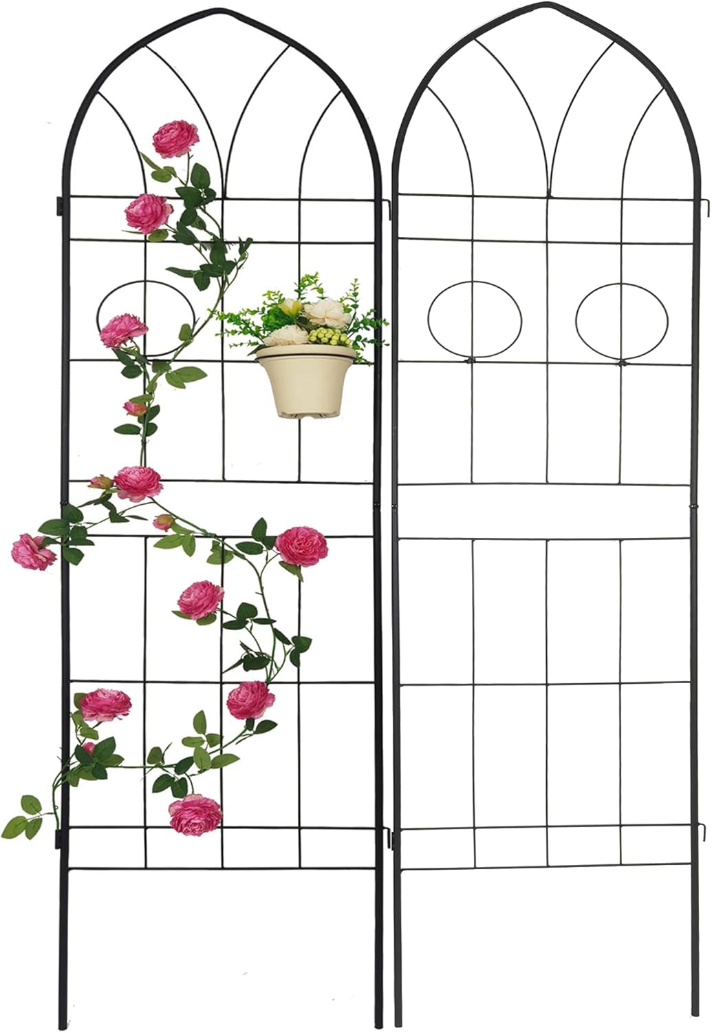 2 Pack Metal Garden Trellis 78.7" H Garden Fence Rustproof Trellis for Climbing Plants Support