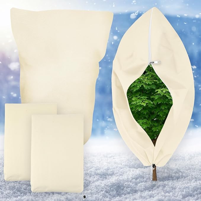2 Pack Plant Covers Freeze Protection, 47" X 71" Large Frost Cloth Plant Freeze Protection, Frost