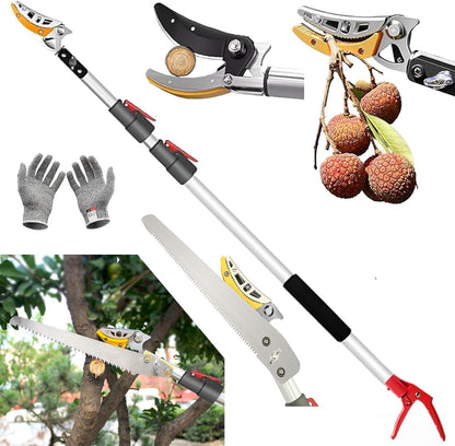 xixi-home Cut and Hold Pruners 4.2-7.2 Ft Long Reach Pole Saw Pruning Shears and Hold Bypass Pruner