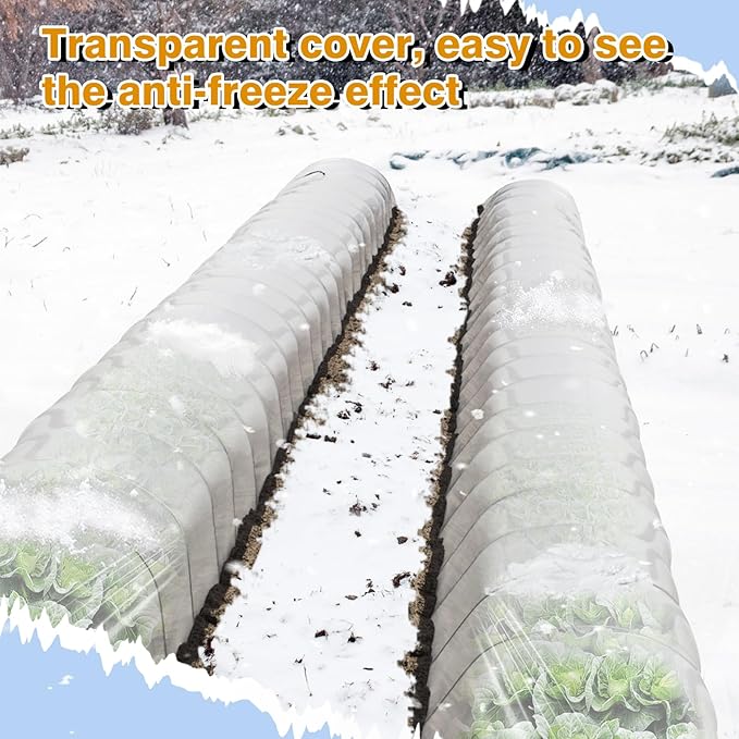 Alphatool Greenhouse Cover Plastic Sheeting - 10 x 30 ft Plant Covers Freeze Protection, Frost