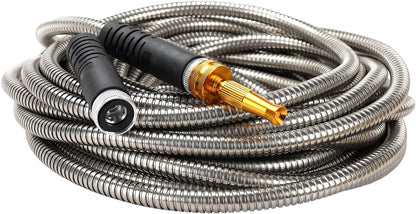 Melnor 97051AMZ XT Stainless Steel Garden Hose 5/8" x 50ft - Kink-Free - Lightweight - Rubberized