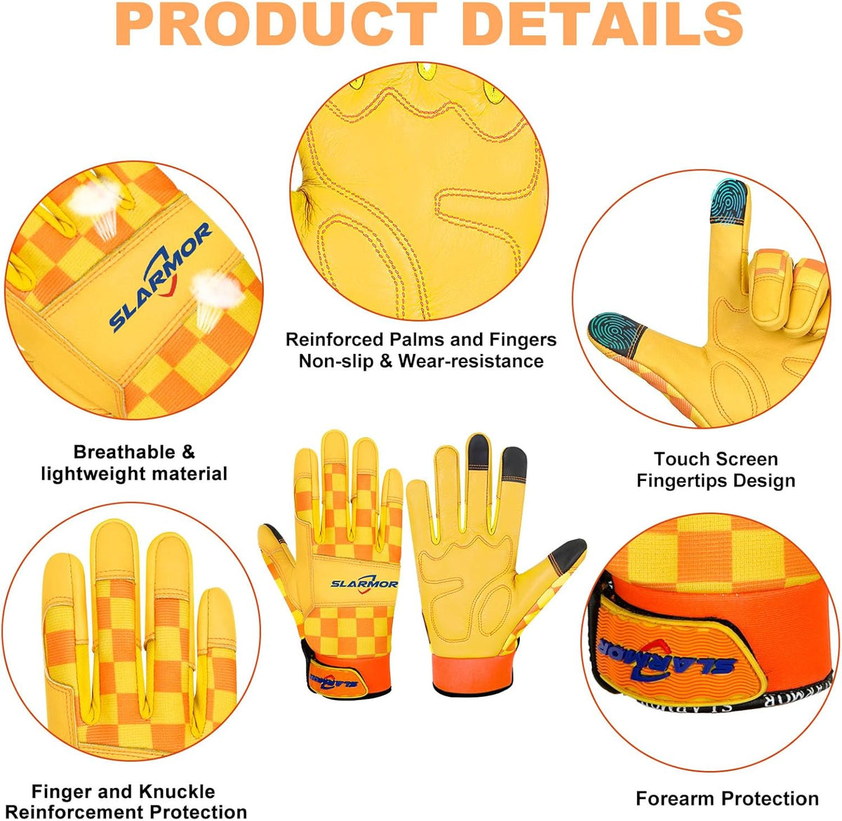 Leather-Gardening-Gloves for Women,Thorn-Proof Work-Gloves for Weeding,Digging,Planting,Pruning