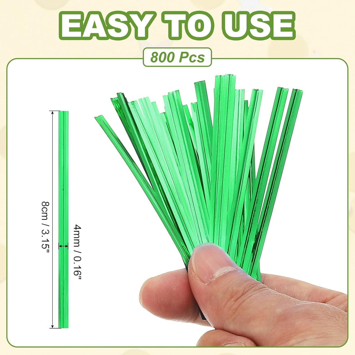 PATIKIL Bag Twist Ties 3 Inch, 800 Pcs Metallic Bread Ties for Treat Plastic Bags Gift Wrapping
