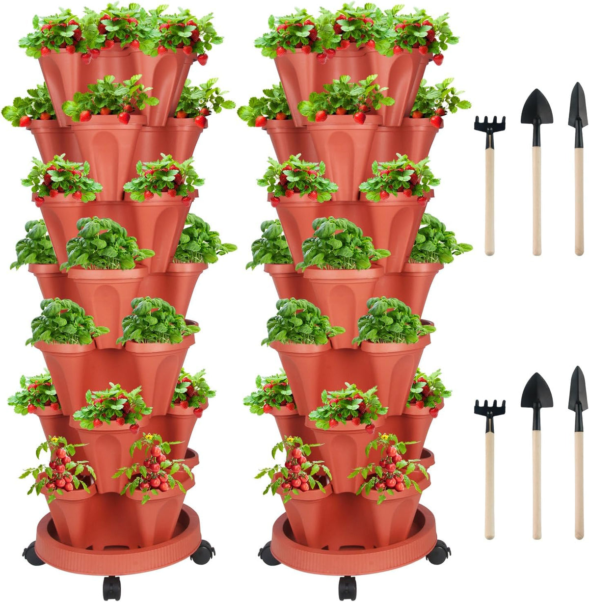 Vertical Planter 7 Tier Stackable Planters Garden Planters Strawberry Herb Flower and Vegetable