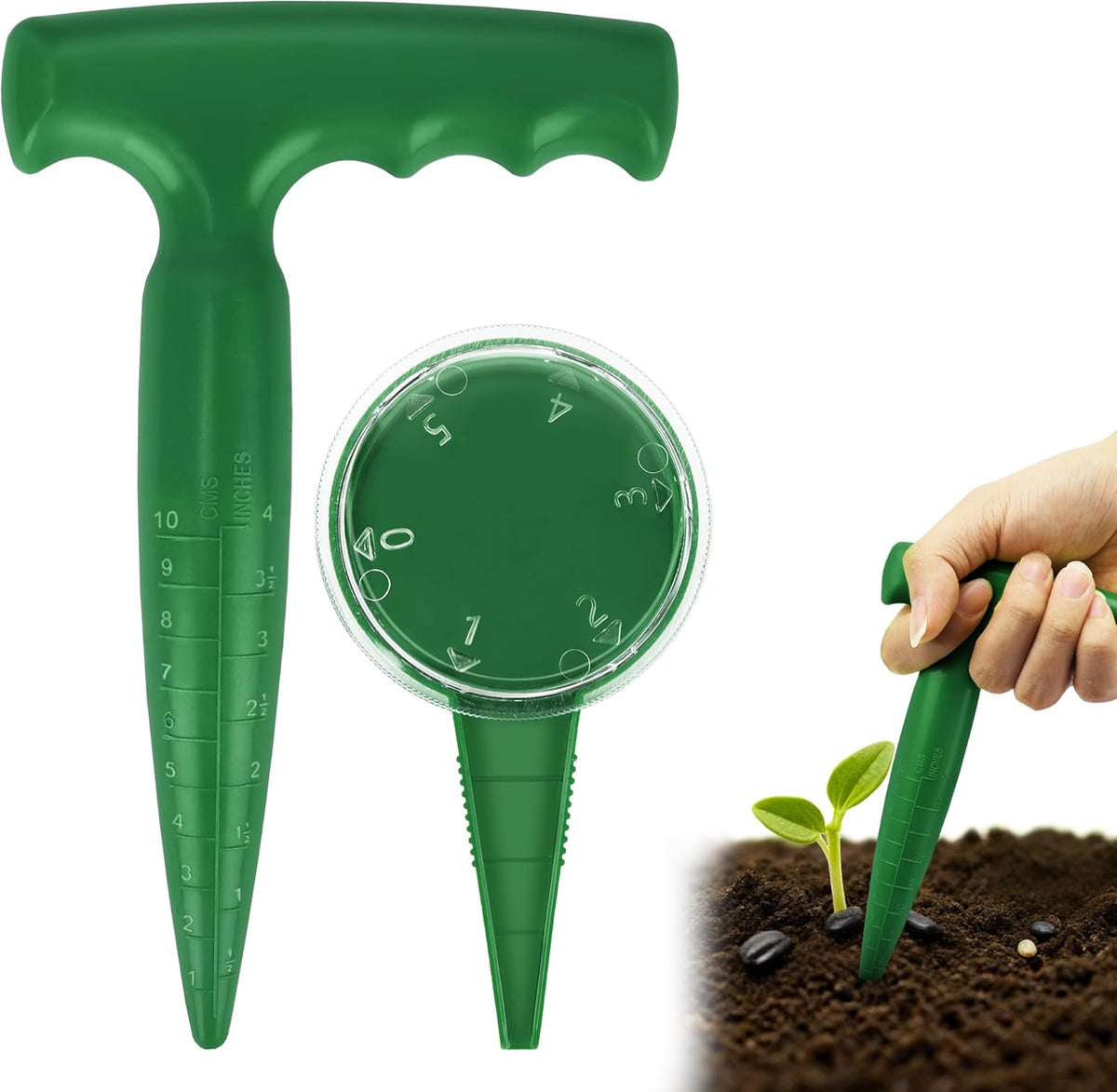 Seed Planter Tool, 6.9" Dibber Garden Tool, Plastic Dibbler Tools for Planting, Seed Dispenser