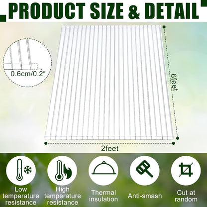 Tatuo 12 Pack 6' X 2' X 0.24'' Polycarbonate Greenhouse Panels Polycarbonate Sheets Twin-Wall Roof