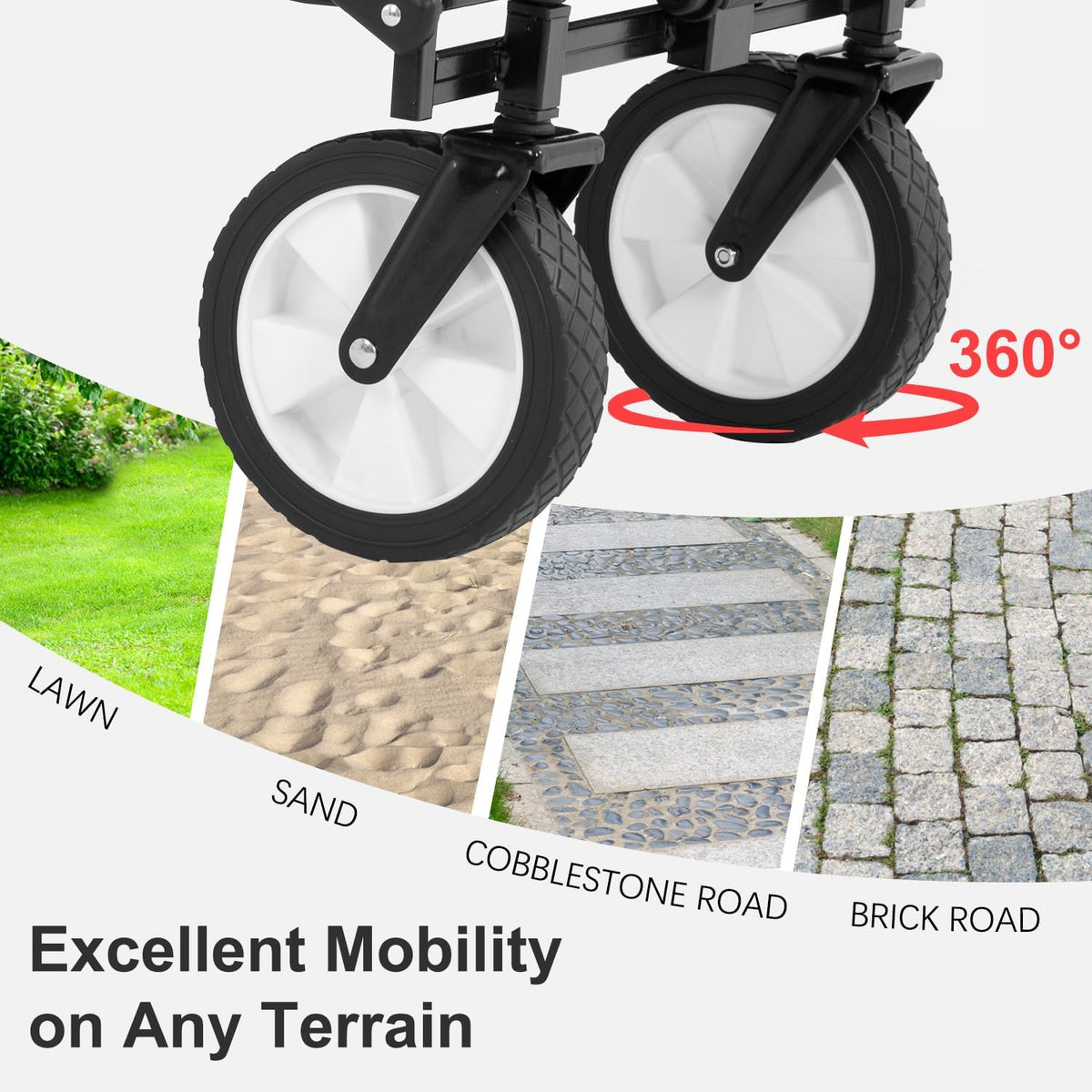 Collapsible Wagon Folding Wagon Garden Cart with Large Capacity, Portable Utility Wagon Cart Heavy
