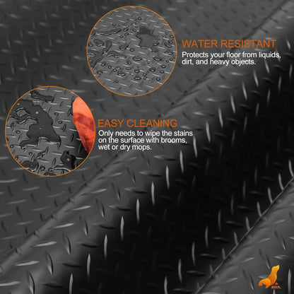 SEAL 6 x 20 Ft Premium Garage Floor Mat, Solid 2.8mm Thickened Black Commercial Grade Heavy Duty