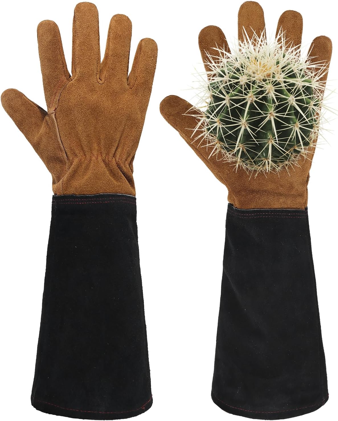 HANDLANDY Leather Gardening Gloves for Men & Women, Rose Pruning Thorn Proof Garden Glove, Long