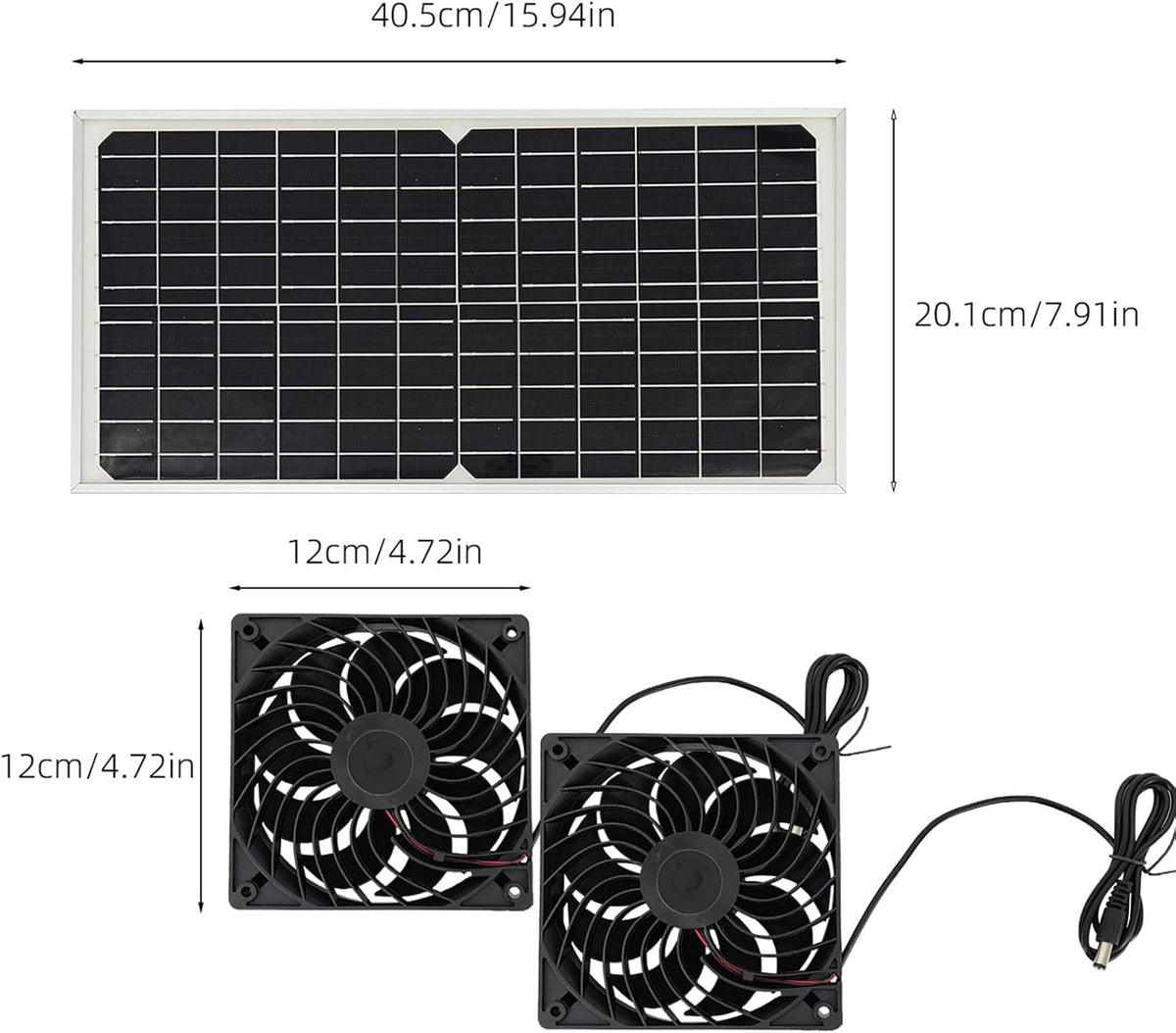 20W Solar Exhaust Fan for Chicken Coop, Sheds, Greenhouses, Dog Houses, Windows, Attics, Solar