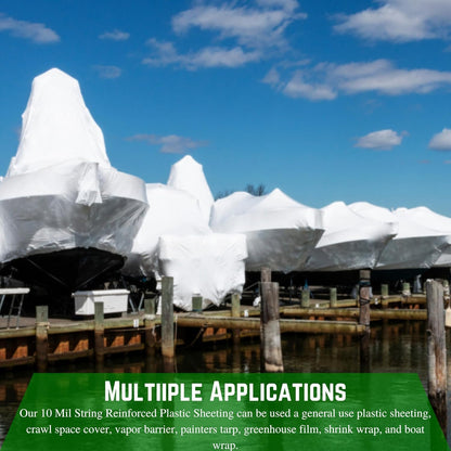 Farm Plastic Supply - Dura Skrim 10 Mil White String Reinforced Plastic Sheeting - White Plastic