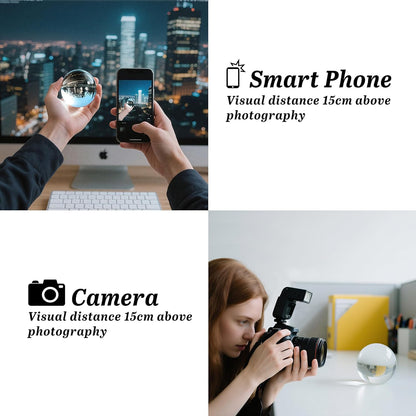 80mm Clear Crystal Ball with Stand, Photography Lensball Prop for Magical Shots, Optical Glass