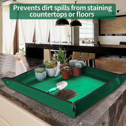 Plant Repotting Mat for Indoor Plants Transplanting Table Top Gardener Portable Potting Tray