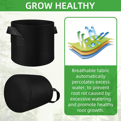 50 Pack 10 Gallon Plant Grow Bags, Breathable Felt Non-Woven Aeration Fabric Plant Grow Pots