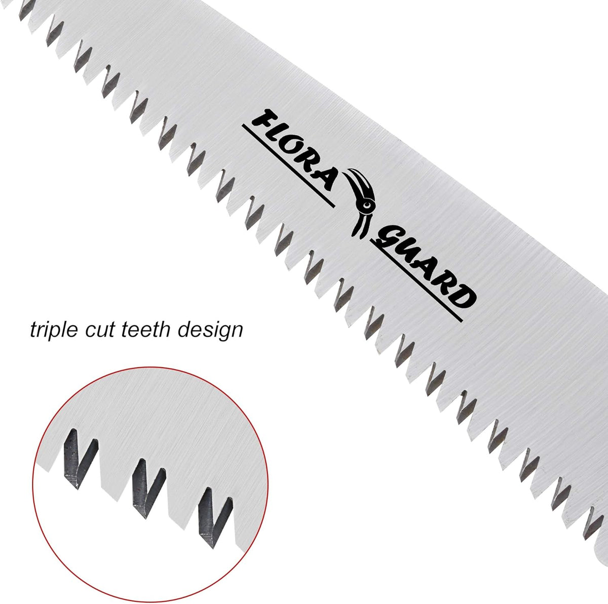 FLORA GUARD 7.7-Inch Folding Saw, Pruning Hand Saw with Triple-Cut Razor Teeth for Wood Cutting