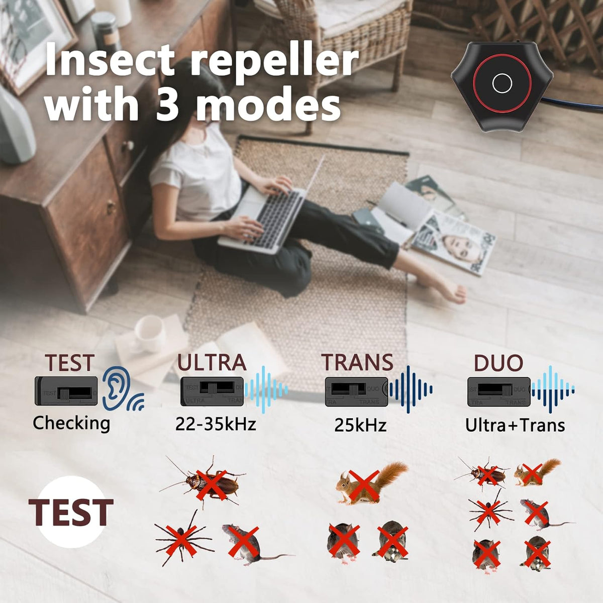 Mice Repellent Plug-ins, Rodent Squirrels Repellent Indoor Ultrasonic Pest Rodent Repeller Mouse
