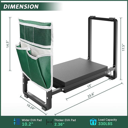 FLINTER 10.2" Wider Garden Kneeler and Seat, Upgraded Heavy Duty Thick Gardening Bench for Kneeling