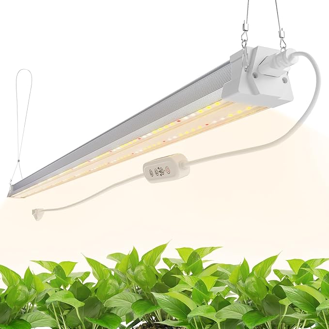 FREELICHT 1 Pack 4FT LED Grow Light with Timer, 40W (250W Equivalent), Full Spectrum Grow Lights