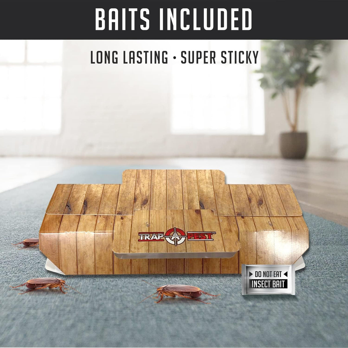 Roach Traps Indoor Sticky (18 Pack) - Glue Traps for Roaches Bug Traps with Roach Bait Traps - Long
