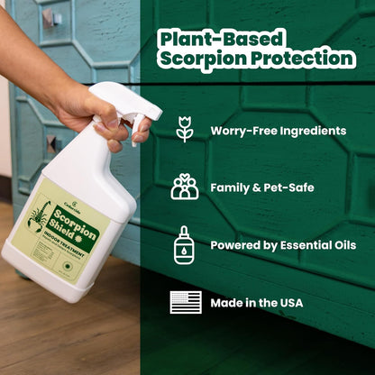 Cedarcide Scorpion Shield (Quart) Indoor Cedar Oil Pest Control Spray - Kills & Repels Scorpions