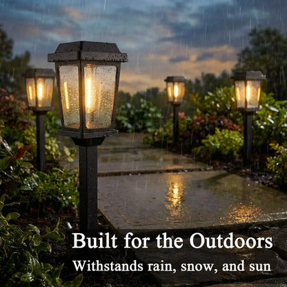 DOESLAG 12 Pack Solar Lights Outdoor, Modern Solar Pathway Lights Outdoor, Waterproof Auto On/Off