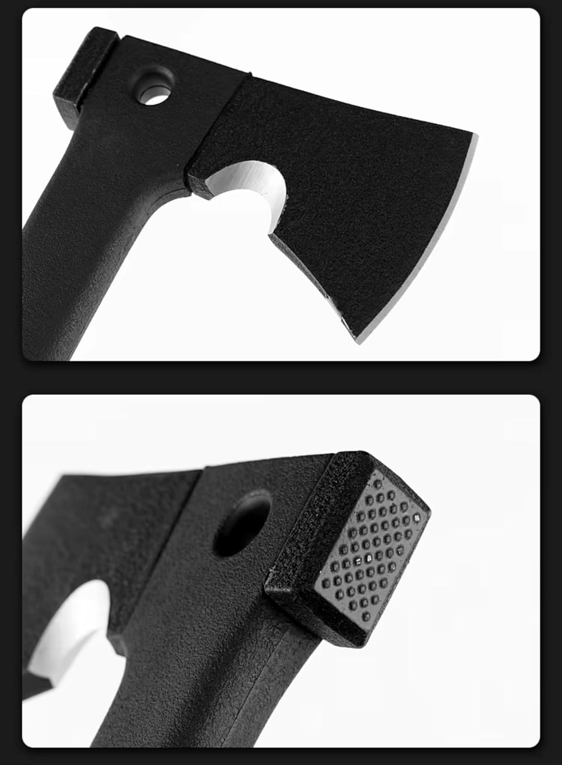 Camping Axe, Survival Hatchet, 4 in 1 Full Tang Tactical Axe with Durable Steel Head & Non-Slip