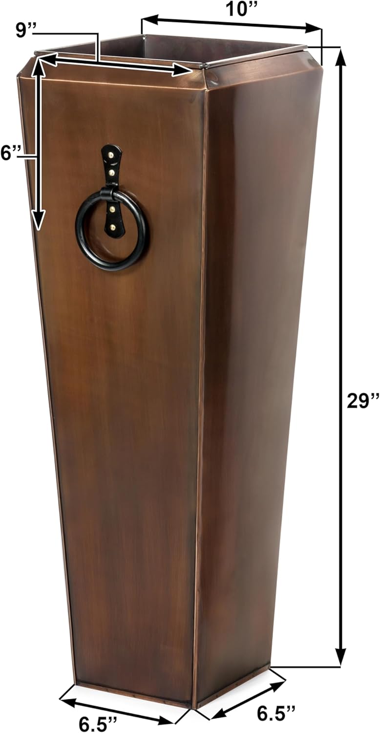 H Potter Tall Outdoor Planters Copper Large Flower Pots Indoor for Patio Balcony Garden Deck Front