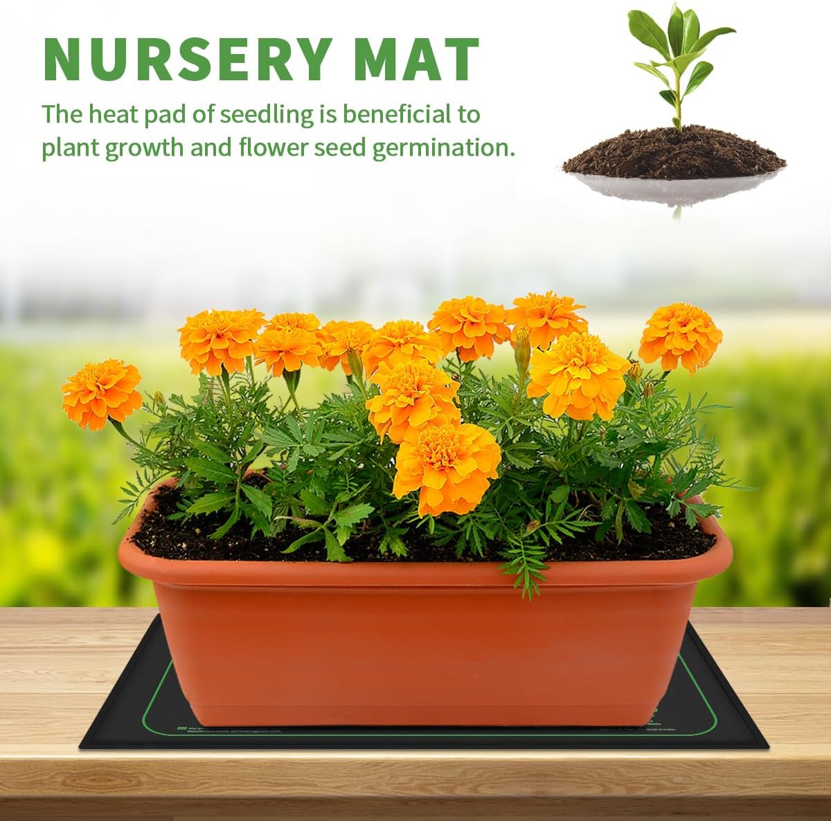 2 Pack Seedling Heat Mat for Seed Starting, 10" x 20.75" 21W Waterproof Heating Pad for Indoor Tray
