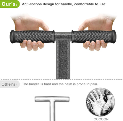 Dolibest Bulb Planter Tool w/Soft Rubber Grip, Grass Plugger Tool w/Stainless Steel Sharp